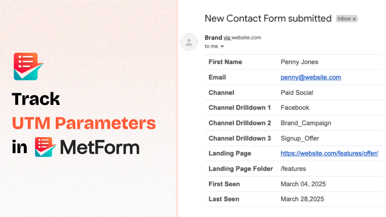 How to Track UTM Parameters in MetForm