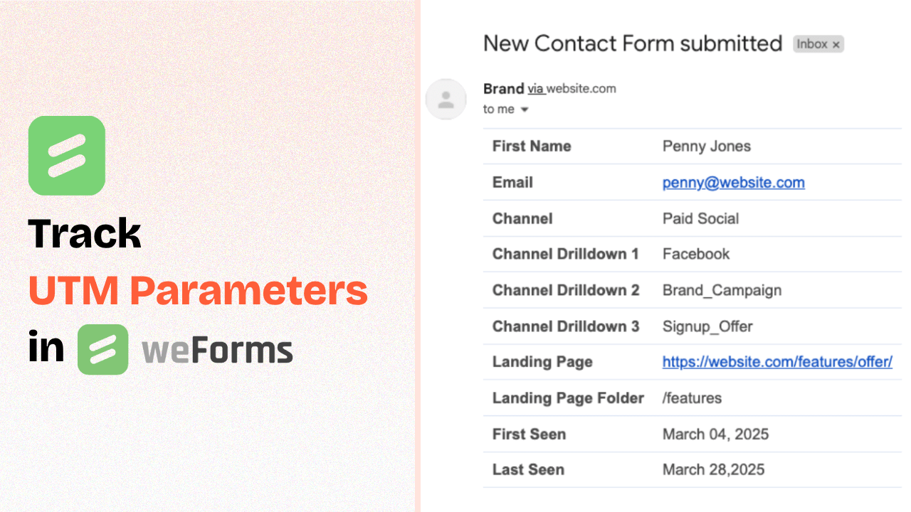 How to Track UTM Parameters in weForms